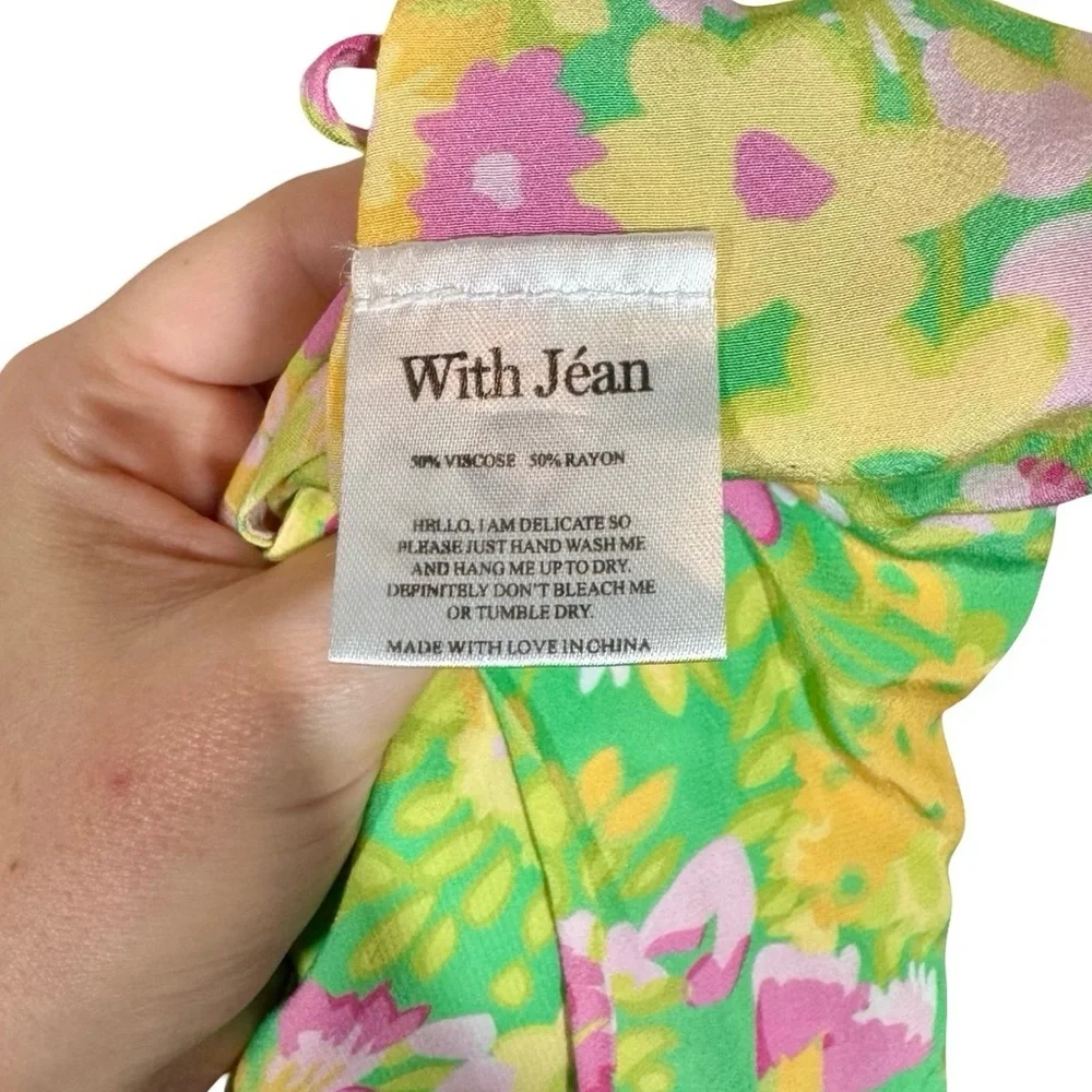 With Jean Rendezvous Floral Halter Wrap Top in Honeysuckle - Picture 13 of 16